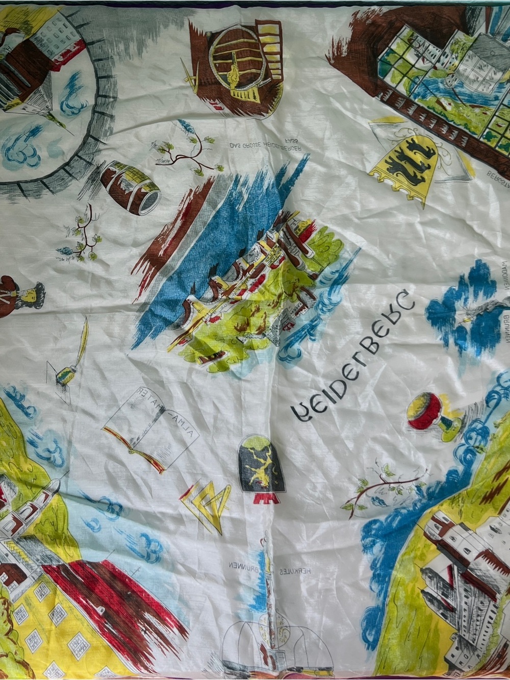 Heidelberg Germany Souvenir Scarf from Germany with Purple Border